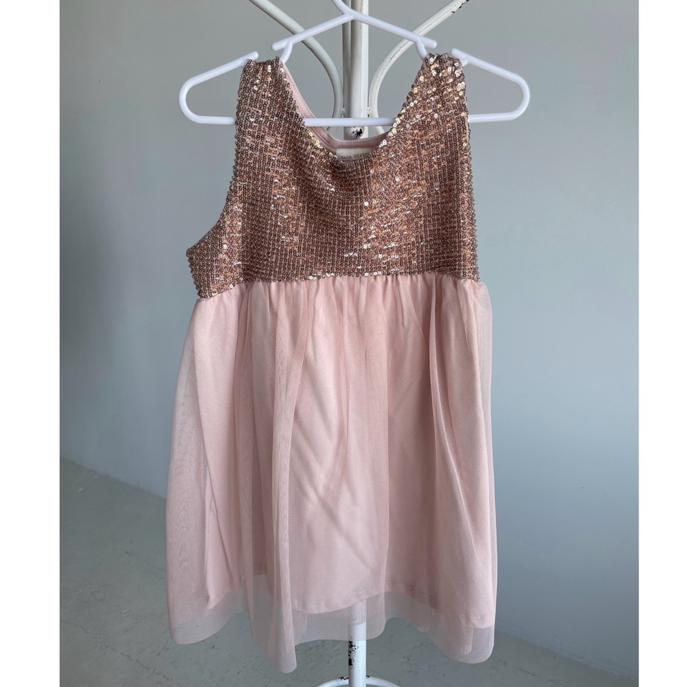 Zara Girls Pink Sequin Dress